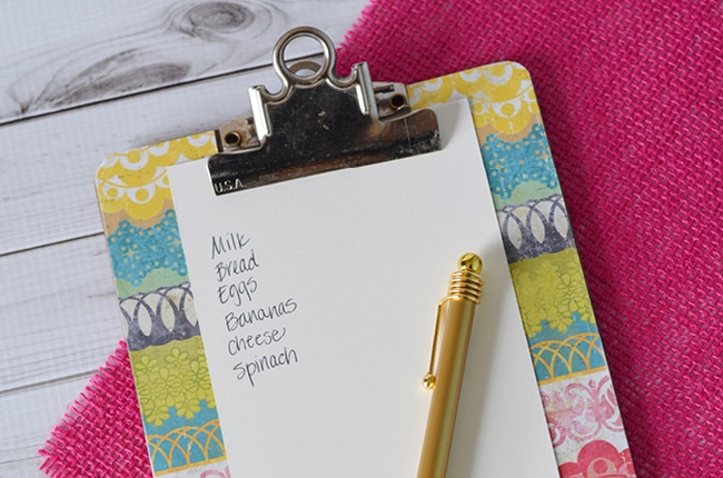 Turn your boring old clipboard into something fun with this easy paper craft!