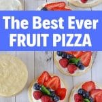 Fruit pizza collage