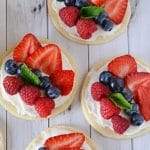 Fruit pizza collage