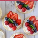 Fruit pizza collage