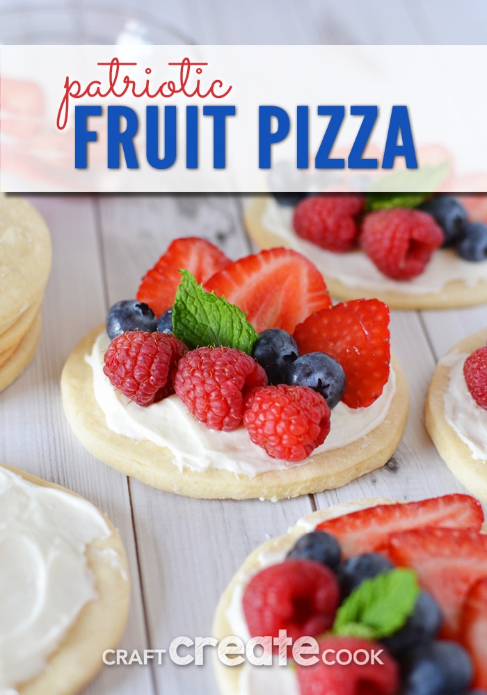 These fruit pizzas are quick and easy to make and will look gorgeous and taste amazing at your Memorial Day, Fourth of July or summer barbecue outing this summer!