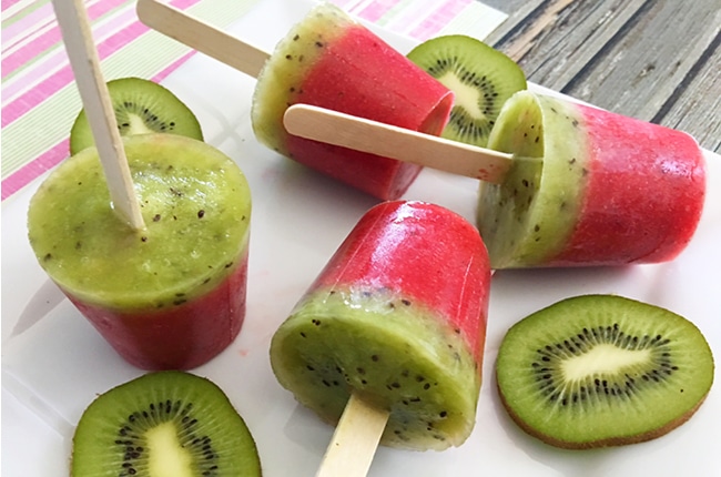 With only three ingredients, these strawberry kiwi ice pops will be a big hit this summer.