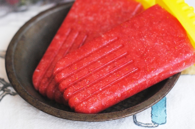 With only 1 ingredient these Strawberry Fruit Popsicles are easy to make and delicious!