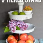 This knockoff Pottery Barn 3 Tiered Stand will look gorgeous in your home!