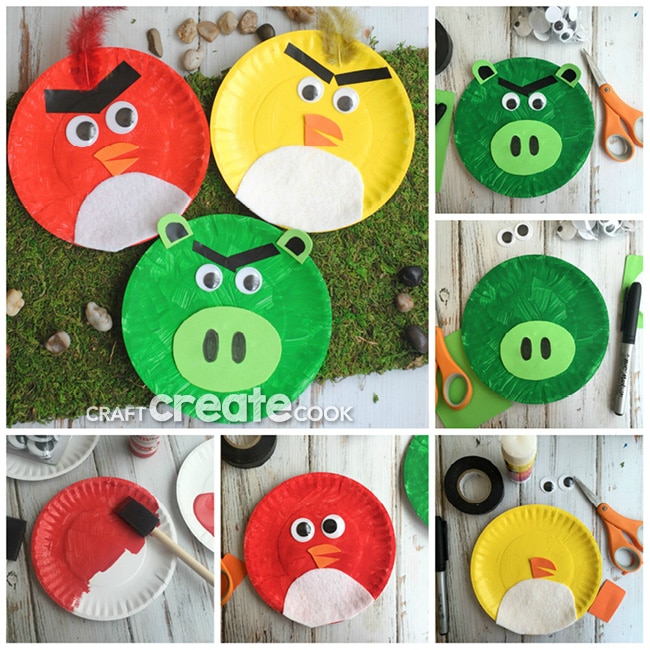 Kids will love this easy and cute Angry Birds paper plate craft! 