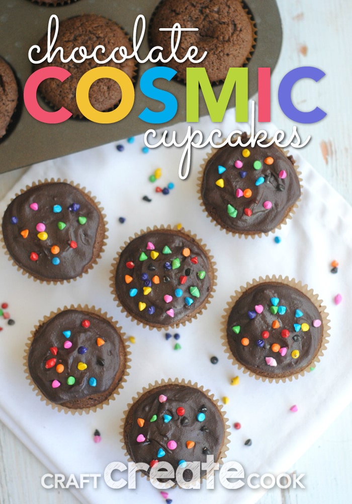 You will love these rich chocolately cosmic cupcakes! 