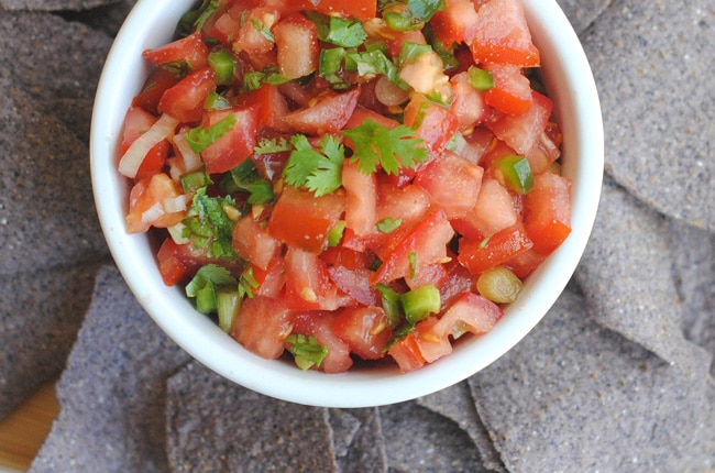 This easy homemade salsa is bright, fresh, easy to make and delicious!