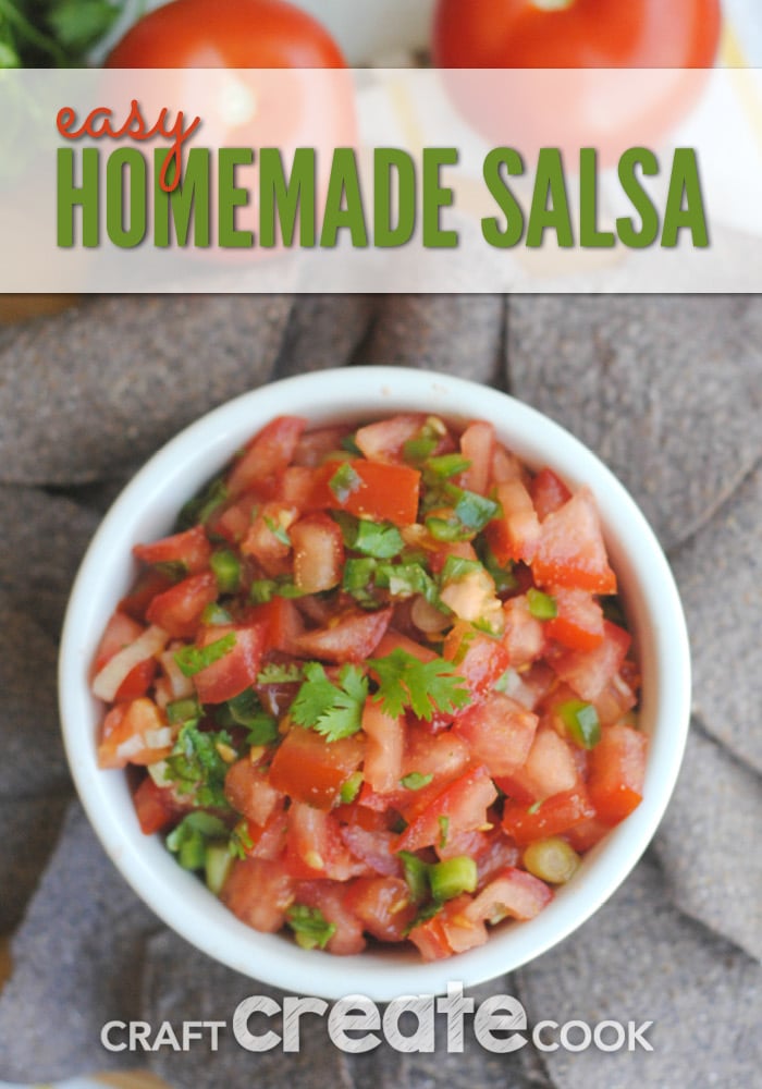 This easy homemade salsa is bright, fresh, easy to make and delicious!