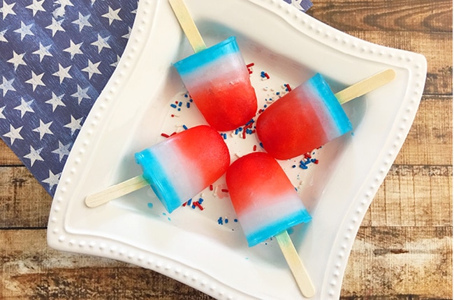 The 4th of July is just around the corner, so I've been preparing a list of the recipes and crafts my family and I plan on making. On the top of the list are these Red, White, and Blue Popsicles.