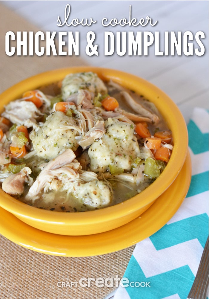 You'll be glad you tossed this Chicken and Dumplings recipe into the slow cooker!