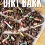 Whether you're having a garden party or a fun dirt birthday party, you'll want to make this easy chocolate dirt bark.