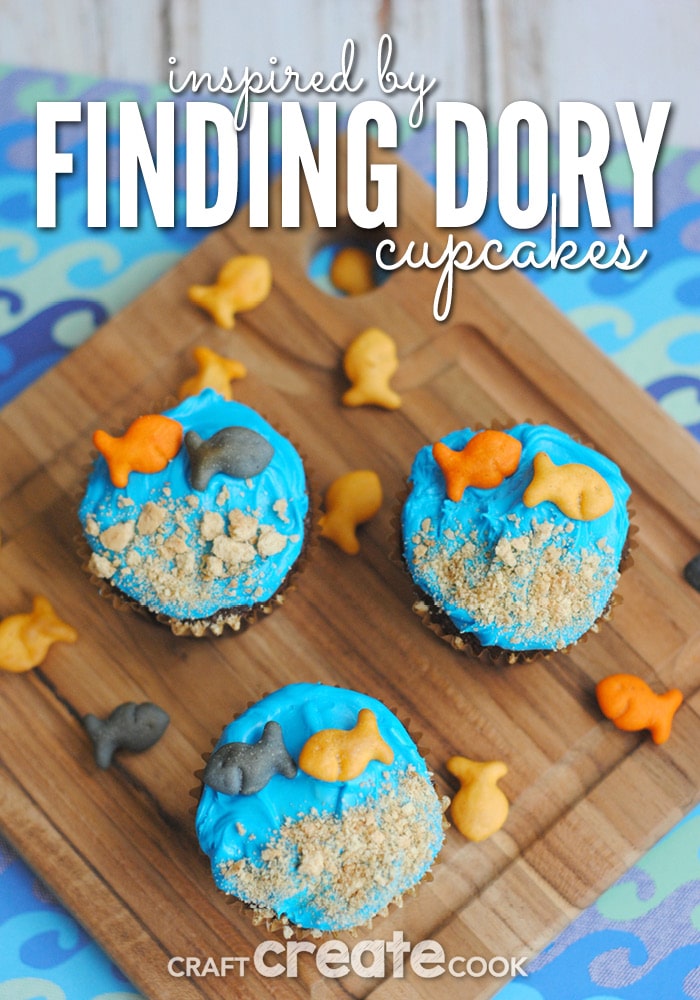 Your kids will love these adorable Finding Dory cupcakes!