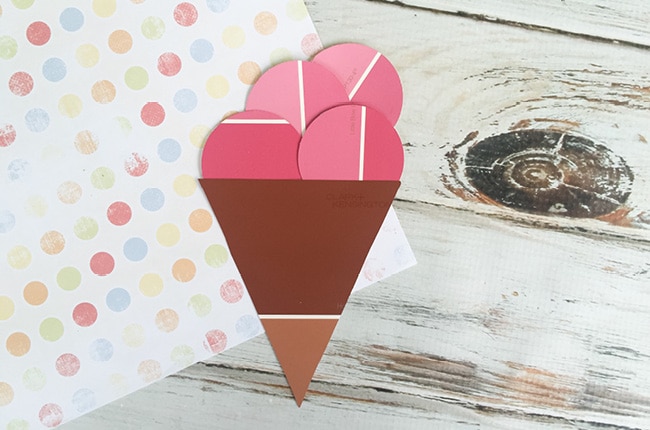 This adorable Ice Cream Paint Chip craft is fun and easy to make!