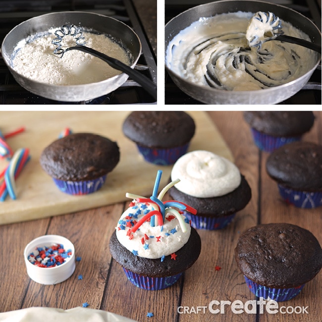 These firework cupcakes are a perfect 4th of July dessert!