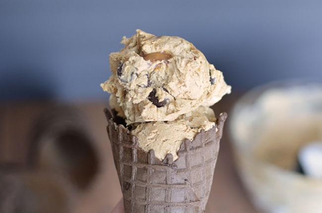 Coffee, caramel and chocolate combine to make this amazing no-machine-required homemade ice cream.
