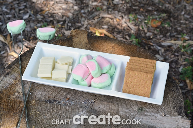 Using white chocolate and watermelon marshmallows, you'll be surprised how tasty these gourmet smores really are.