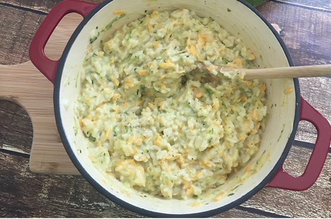 This Cheesy Zucchini Rice Recipe is delicious and perfect for fall!