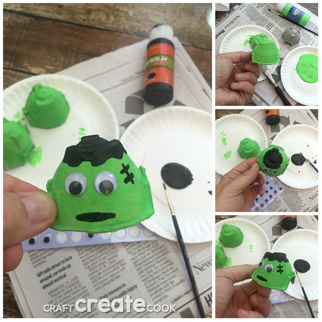 The kids will love this easy Halloween Frankenstein craft!