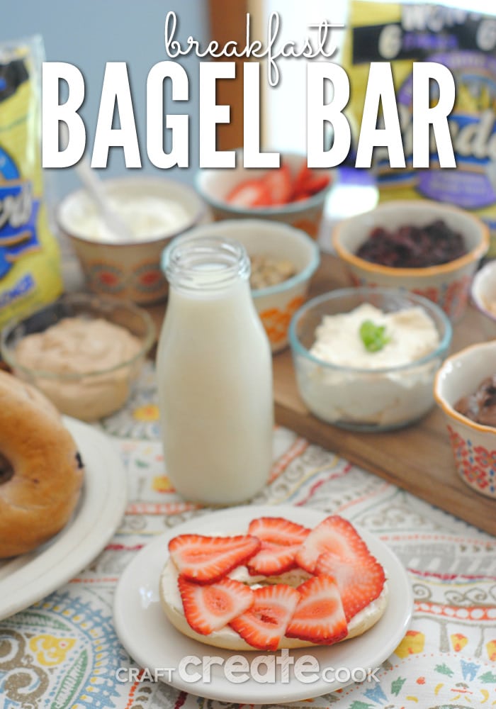 This DIY Lender's Bagel Breakfast Bar will be a hit with your family!
