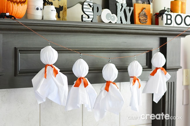 Halloween decorations don't have to be expensive or elaborate! These spooky ghosts will be adorable in your house with your other Halloween decorations!