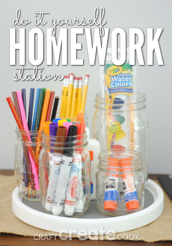 Hanging Homework Station (or craft station!)