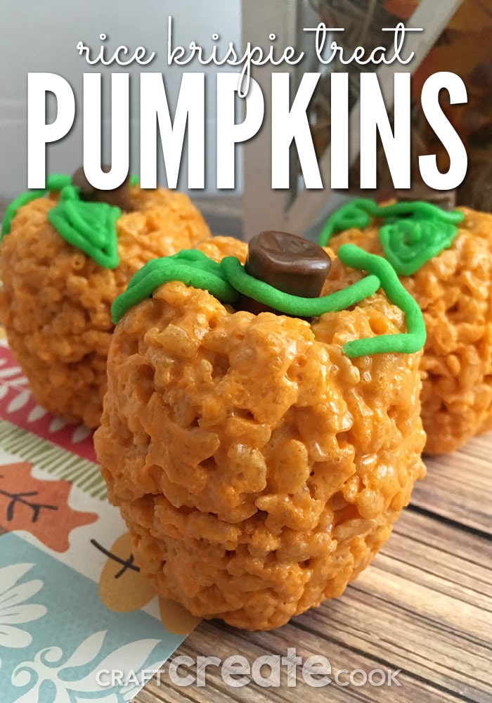 Now that school is back in session, so are pumpkins, spice, and everything nice. These Rice Krispie Treat Pumpkins will be a favorite with the kids.