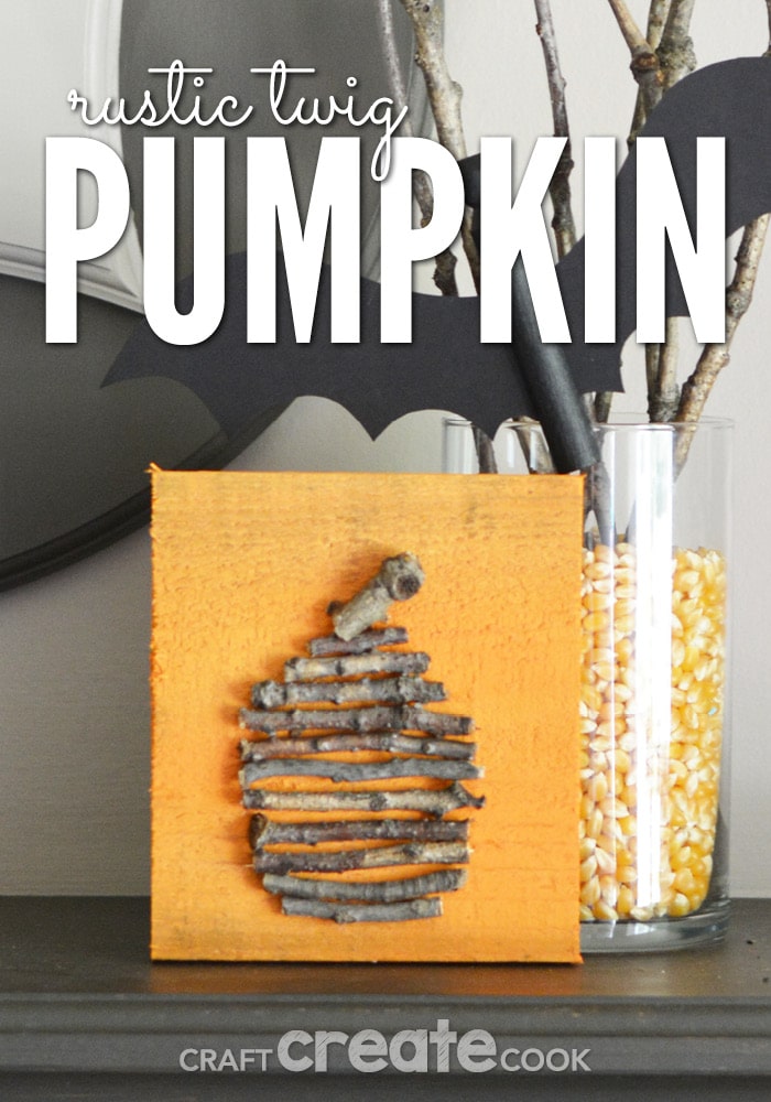 You'll love this easy to make rustic pumpkin twig craft as part of your Halloween decorations! 