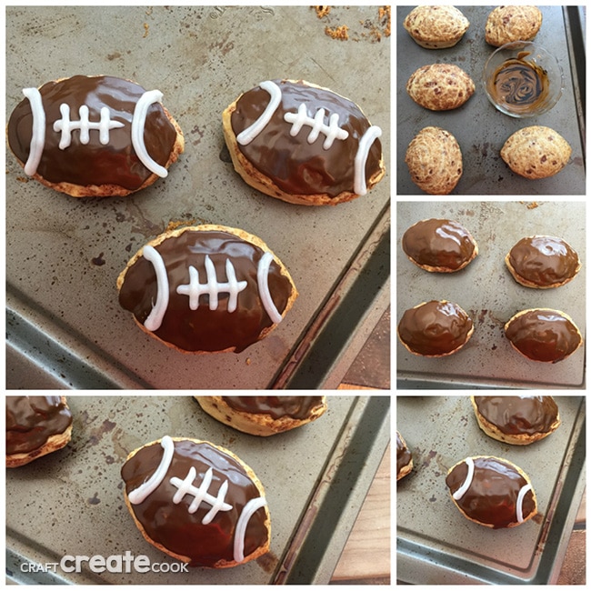 Football fans everywhere will LOVE these easy Cinnamon Roll Footballs!