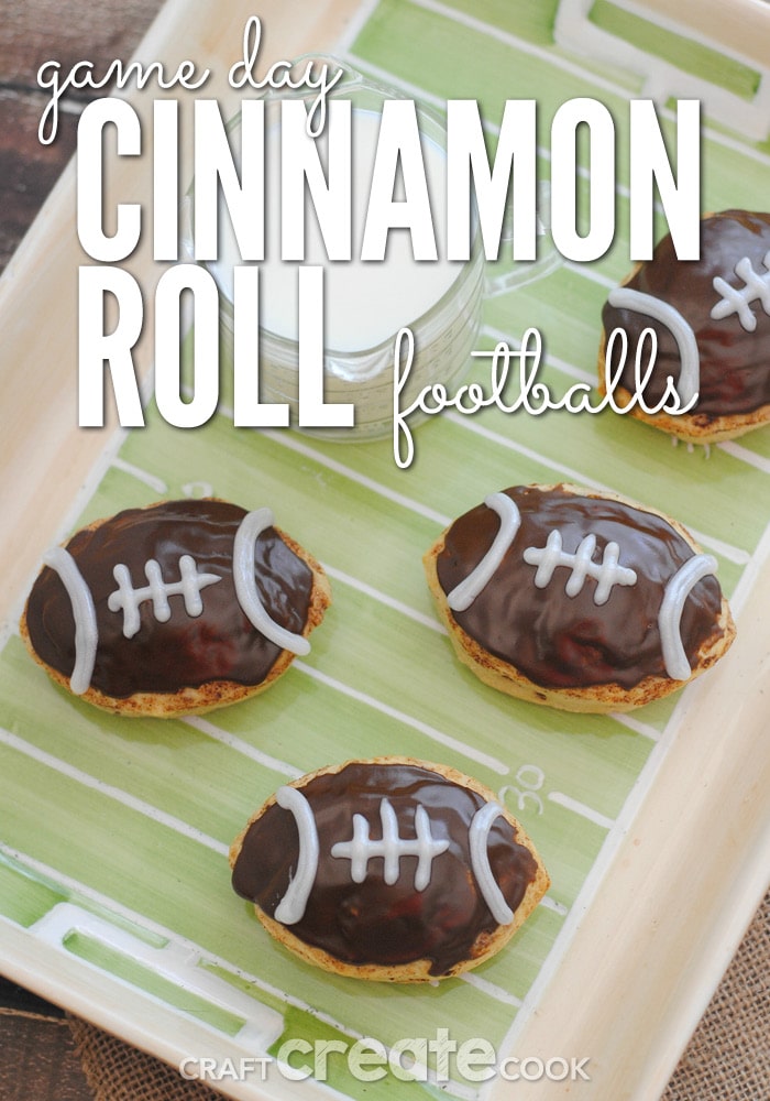 Football fans everywhere will LOVE these easy Cinnamon Roll Footballs!