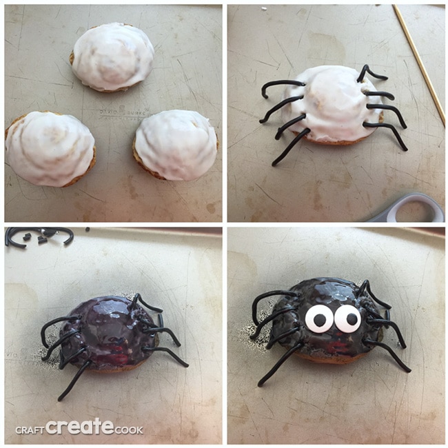 These Cinnamon Roll Spiders will be a hit for a fun Halloween breakfast or brunch!
