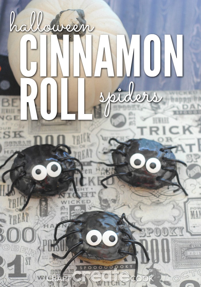 These Cinnamon Roll Spiders will be a hit for a fun Halloween breakfast or brunch!