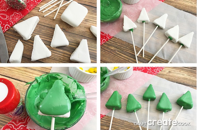 If you're like me and always looking for a fun and creative treat for the holidays, these Christmas Tree Marshmallow Pops are all that and more!