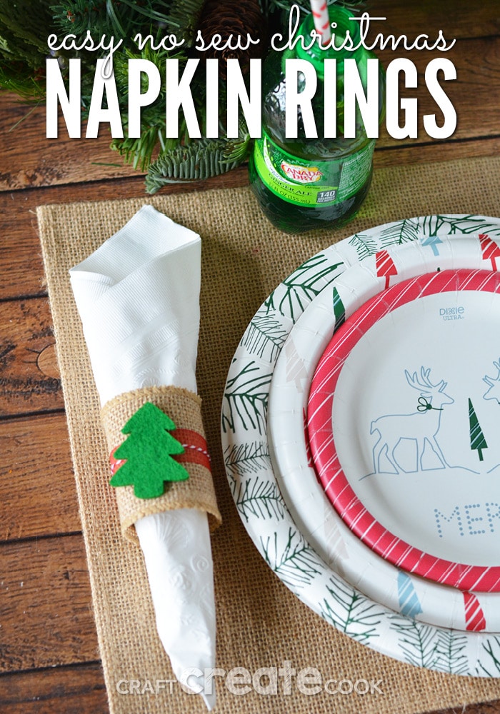 Our Easy to Make Christmas Napkin Rings are no sew and perfect for a small holiday get-together or Christmas dinner.