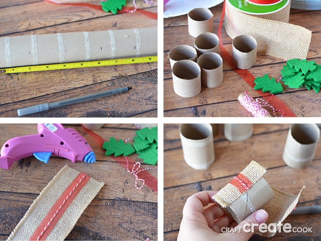 Our Easy to Make Christmas Napkin Rings are no sew and perfect for a small holiday get-together or Christmas dinner.