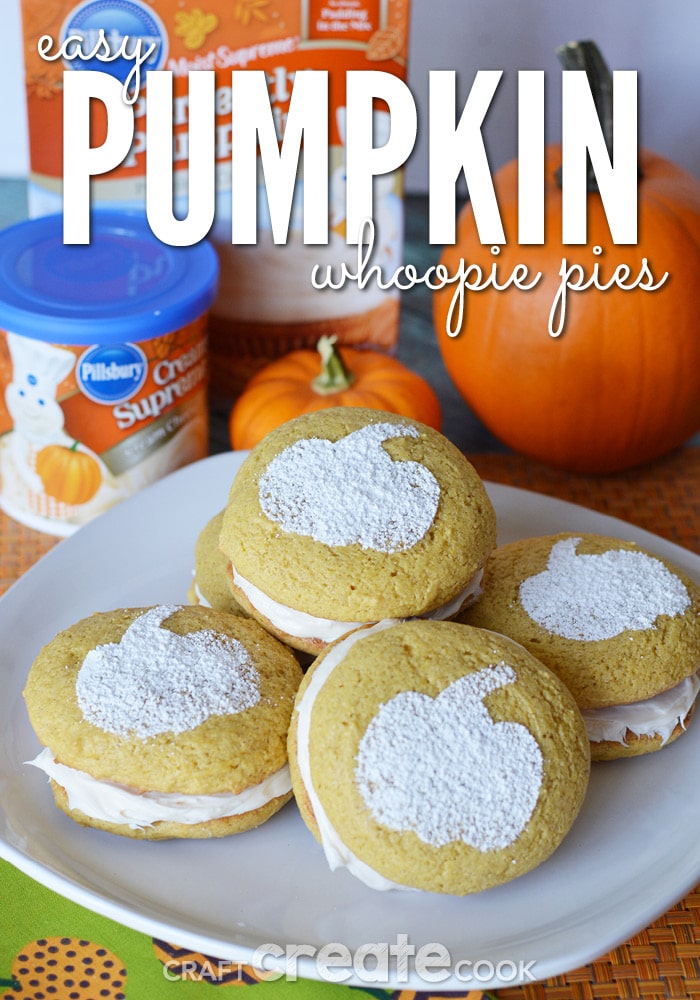 This semi-homemade pumpkin whoopie pie recipe is easy to make!