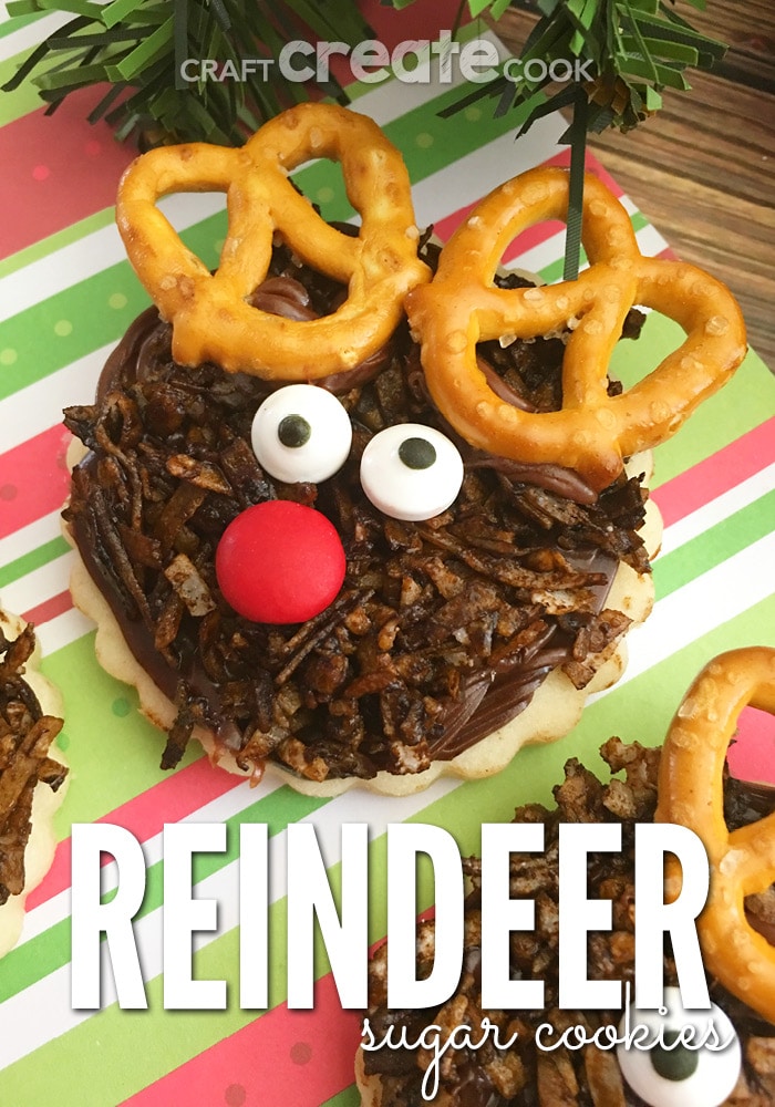 If your looking for a fun and festive Christmas cookie, you'll love these Reindeer Sugar Cookies.