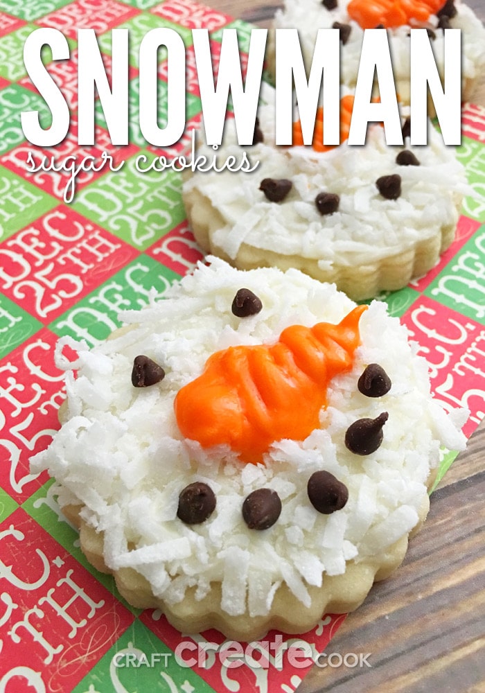 These Snowman Sugar Cookies will take your sugar cookies to a whole new level this Christmas.