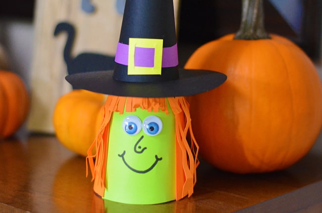 This paper witch Halloween craft is a fun project to work on with your kids! Have them add their own personal touch to make a unique witch to add to your home decor.
