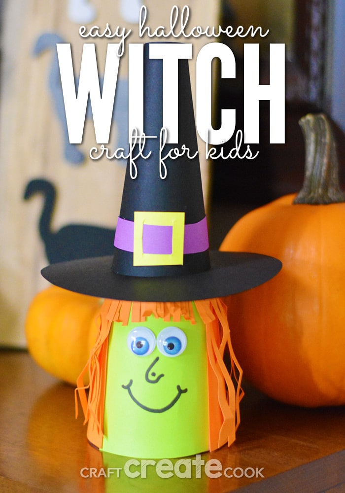 This paper witch Halloween craft is a fun project to work on with your kids! Have them add their own personal touch to make a unique witch to add to your home decor.