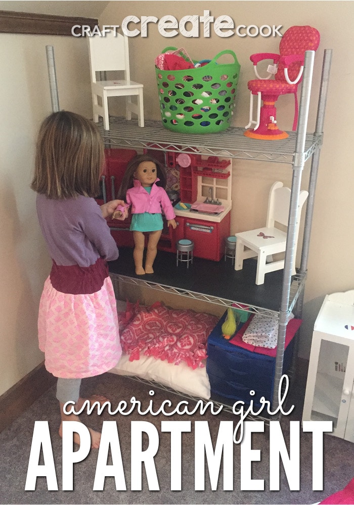 Your kids and American Girl dolls will love this easy DIY American Girl doll Apartment!