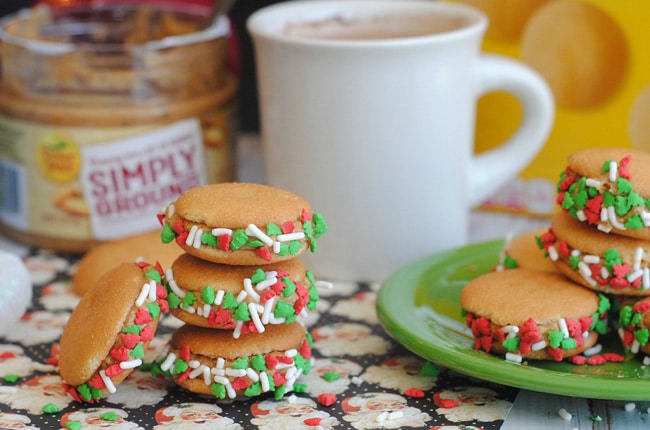 Santa will love these tasty little peanut butter no bake sandwiches!