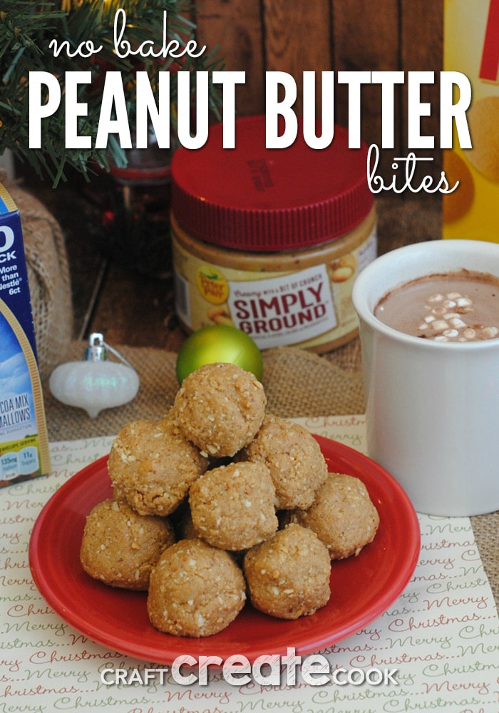 These easy no bake peanut butter bites are perfect for Santa!