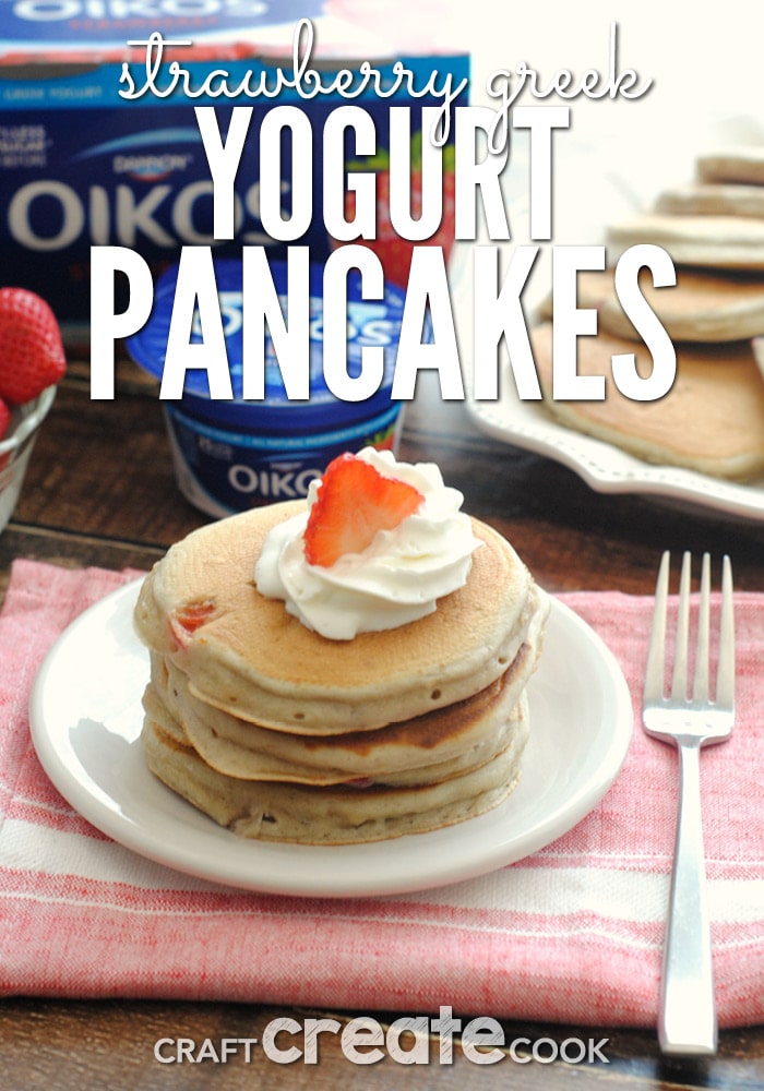 Your family will love these healthy strawberry Greek yogurt pancakes!