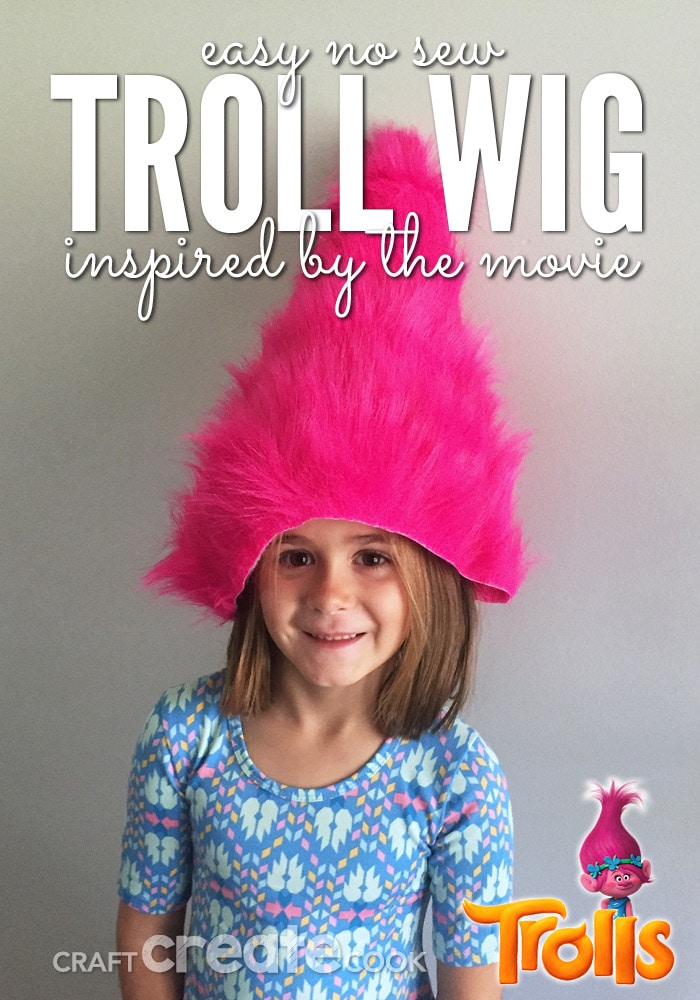 This easy no sew troll wig will only take you minutes to make and is perfect for your little troll!