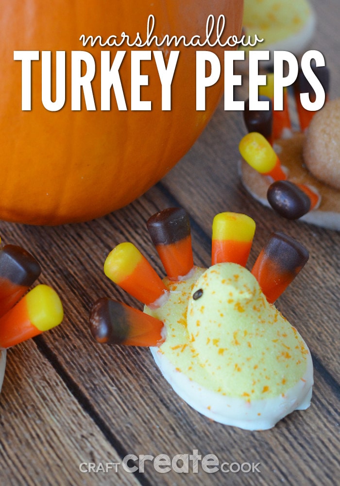 These turkey marshmallow peeps will be perfect for your Thanksgiving table!