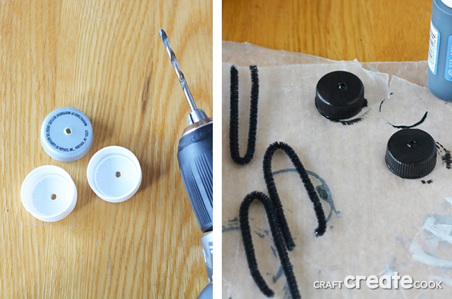 Reuse plastic shopping bags and bottle caps to make these easy and affordable homemade yarn ball ornaments.