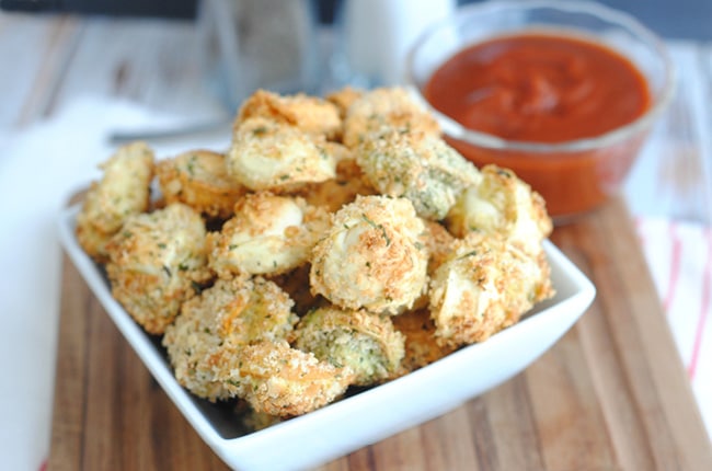 These baked tortellini bites are the perfect appetizer for any get together!