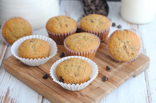 These Banana Mocha Chocolate Chip Muffins are perfect for a quick snack or breakfast!
