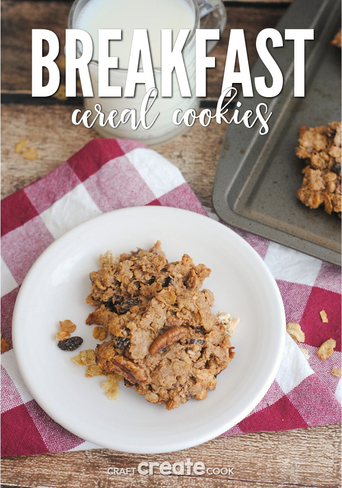 These breakfast cereal cookies are easy to make, delicious and perfect for breakfast or a healthy snack!