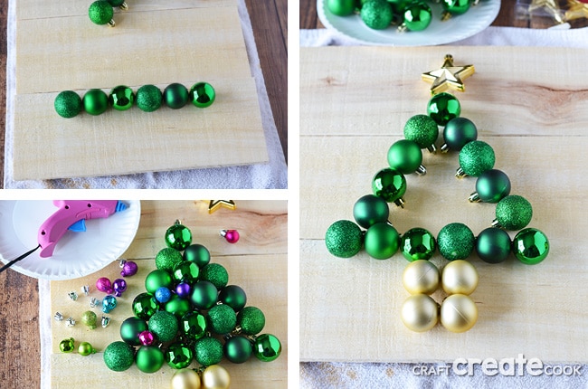 Grab some inexpensive plastic ornaments and a few pallet boards and you can make this pallet Christmas tree that is guaranteed to never drop needles!